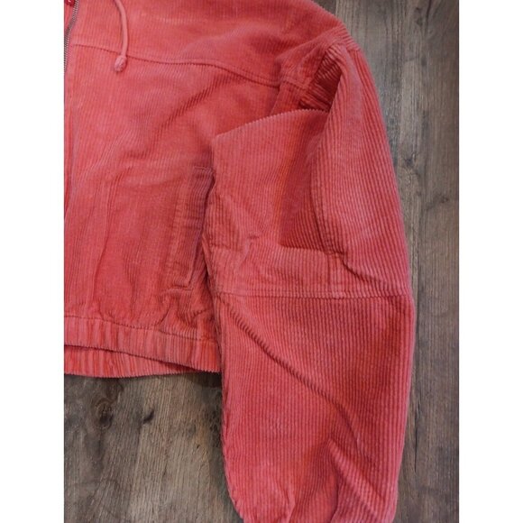 vintage 90s Blank Boxy Corduroy Hoodie sz L 1990s Russell Like. Oversized - Picture 3 of 16